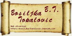 Bosiljka Topalović vizit kartica